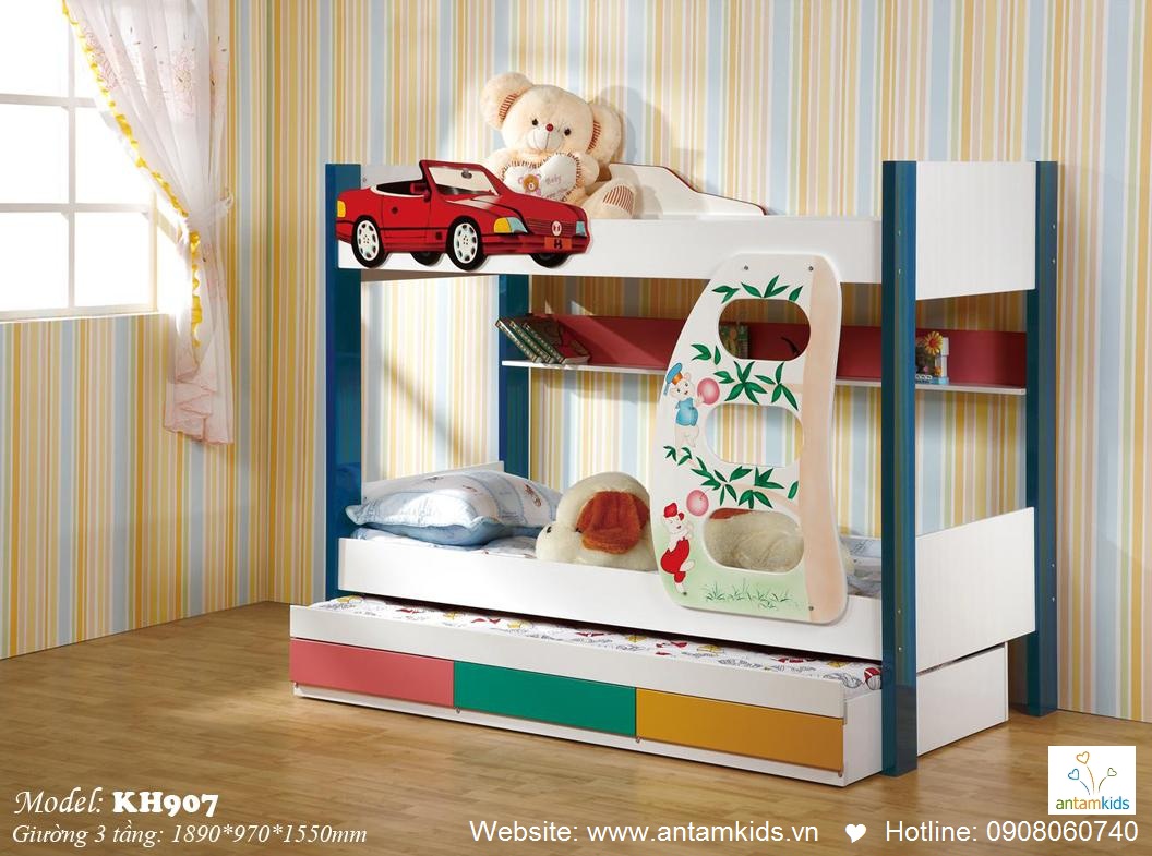 Giường 3 tầng trẻ em KH907