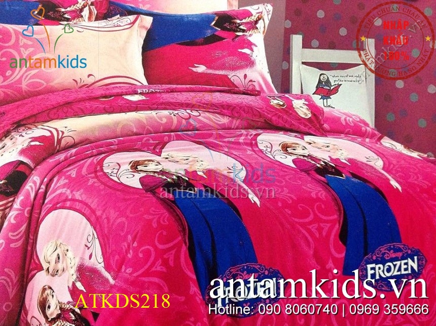 Chăn ga gối Disney Frozen Nữ hoàng Băng giá ATKDS218 sắc hồng mộng mơ