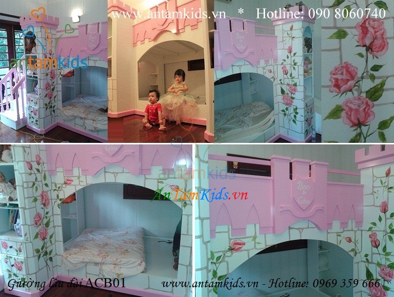 Giường lâu đài công chúa Princess Bao & Gấu ACB01 đẹp như một giấc mơ - AnTamKids.vn