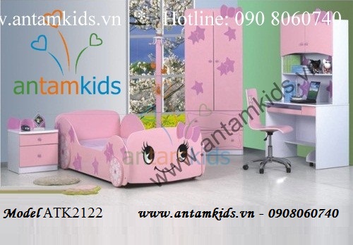 Phòng ngủ ngộ nghĩnh Hello Kitty màu hồng ATK2122 cho bé gái