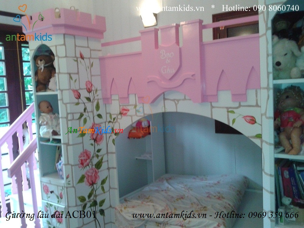 Giường lâu đài công chúa Princess Bao & Gấu ACB01 đẹp như một giấc mơ - AnTamKids.vn