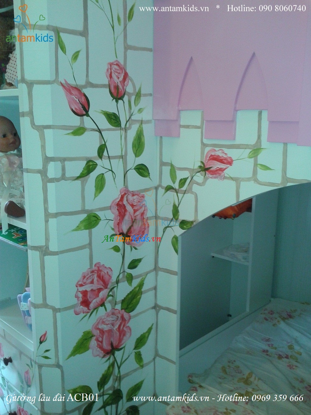 Giường lâu đài công chúa Princess Bao & Gấu ACB01 đẹp như một giấc mơ - AnTamKids.vn