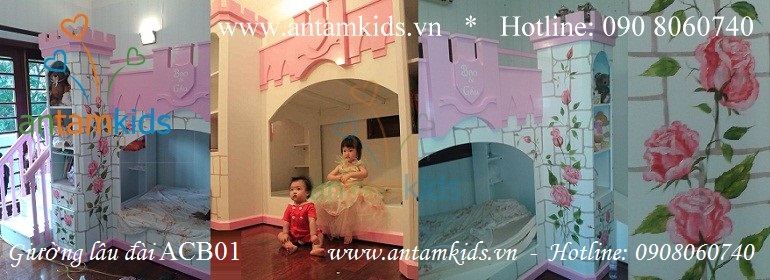 Giường lâu đài công chúa Princess Bao & Gấu ACB01 đẹp như một giấc mơ - AnTamKids.vn