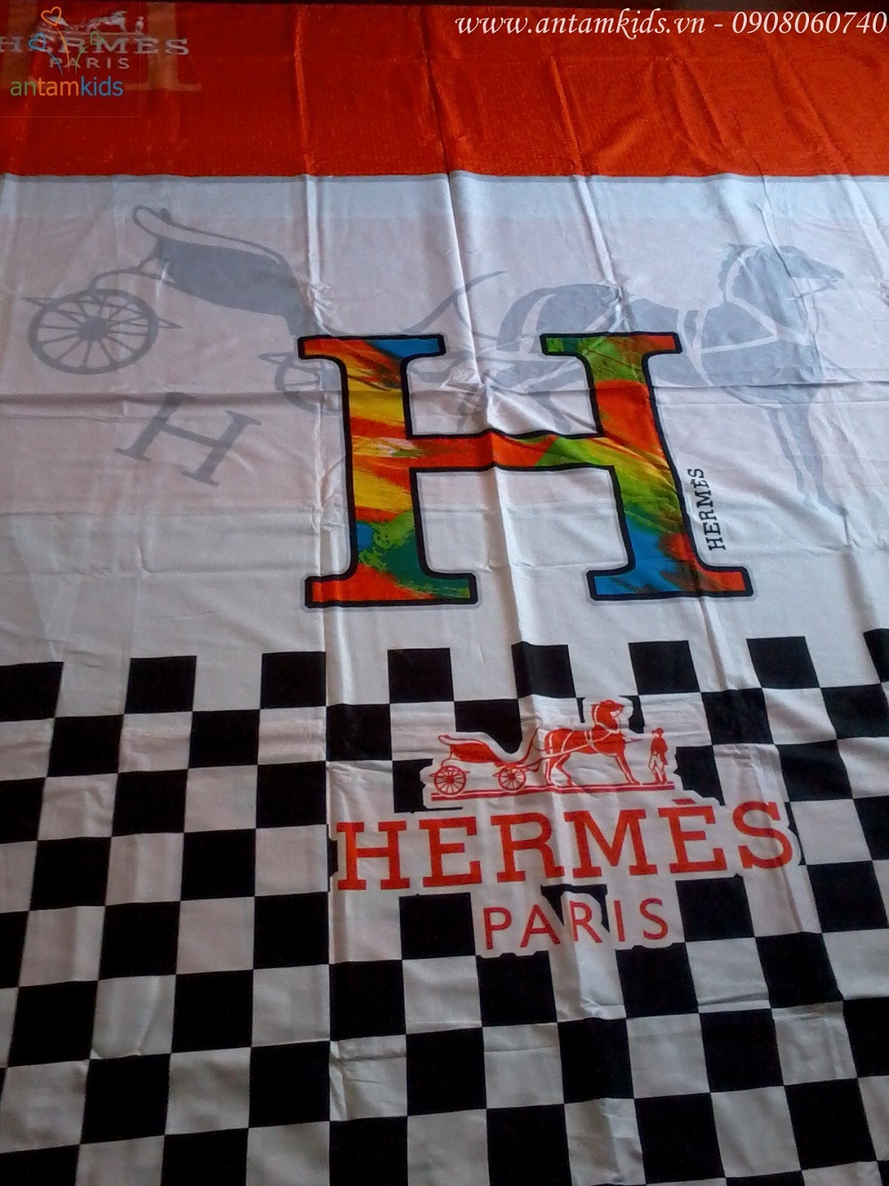 Chăn ga gối mền drap thương hiệu hàng hiệu Hermes Paris sang trọng quyến rũ & cá tính sành điệu - AnTamKids.vn