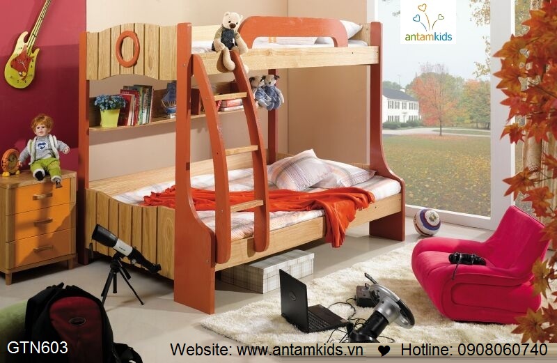 Giuong 2 tang tre em GTN603 - GIÁ ưu đãi TỐT NHẤT thị trường | ANTAMKIDS.VN