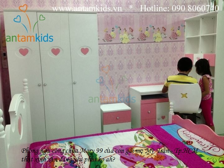 Bộ phòng ngủ trẻ em cao cấp Tomy Niki nhập khẩu của Nội thất AnTamKids.vn - Hình thật 100%