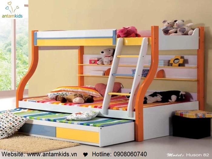 Giường 3 tầng trẻ em H82 - GIÁ ưu đãi TỐT NHẤT thị trường | ANTAMKIDS.VN