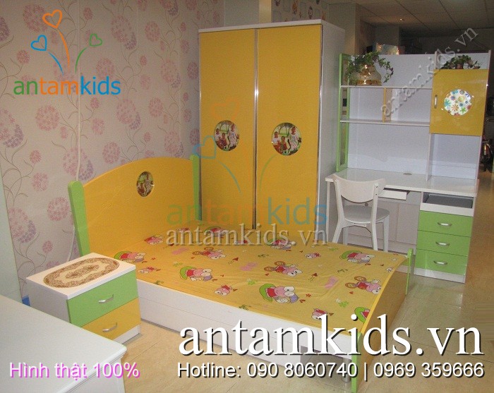 Bộ phòng ngủ trẻ em cao cấp Tomy Niki nhập khẩu của Nội thất AnTamKids.vn - Hình thật 100%