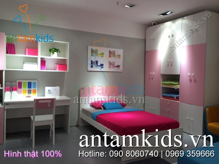 Bộ phòng ngủ trẻ em cao cấp Tomy Niki nhập khẩu của Nội thất AnTamKids.vn - Hình thật 100%