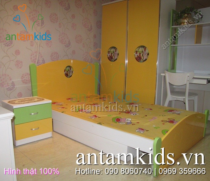 Bộ phòng ngủ trẻ em cao cấp Tomy Niki nhập khẩu của Nội thất AnTamKids.vn - Hình thật 100%