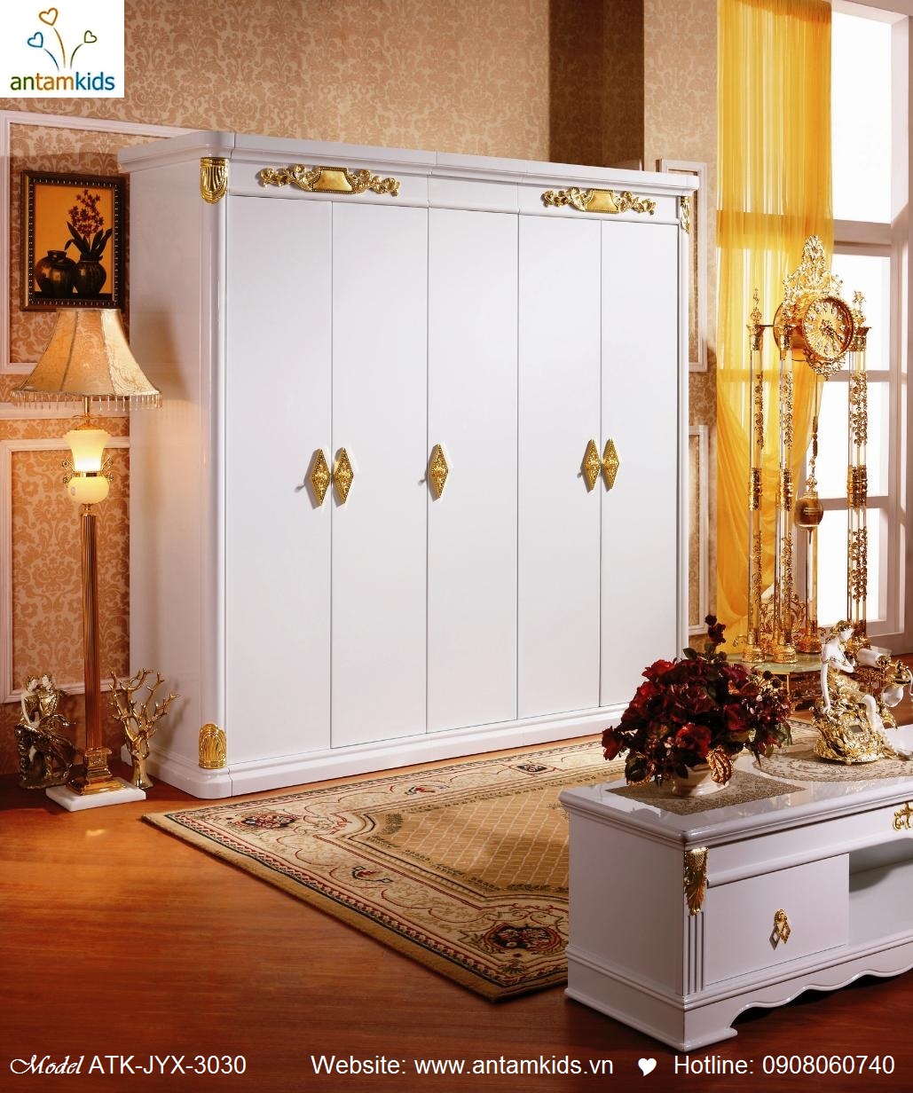 Phòng ngủ cổ điển ATK-JYX-3030 đẹp & sang trọng | Noi That Phong Ngu AnTamKids, noi that tan co dien, giuong ngu co dien