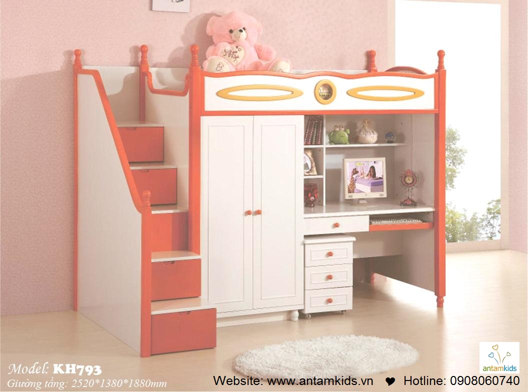 Giường tầng trẻ em KH793 các bé mê tít | Noi That Tre Em AnTamKids