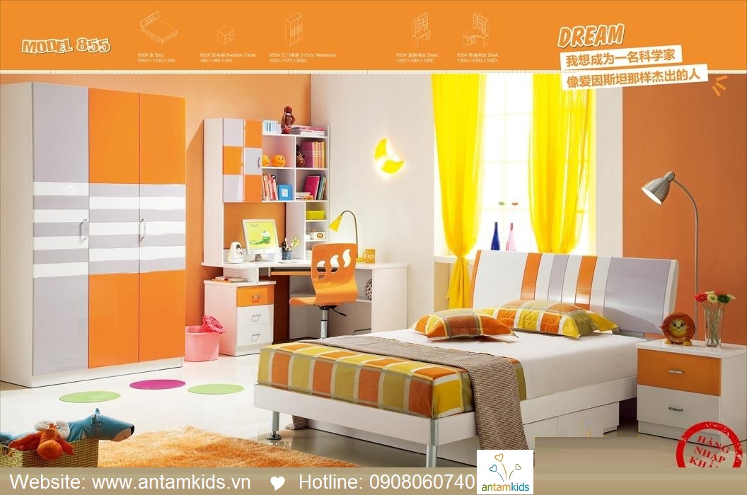 Phòng ngủ trẻ em H855 đẹp thiên thần| Noi That Tre Em AnTamKids