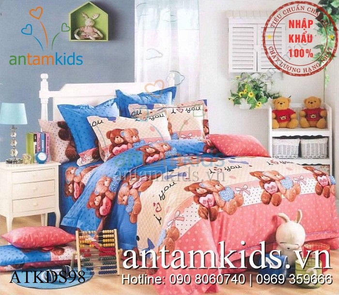 Chan ga goi gau Teddy hong xanh de thuong ATKDS98 - AnTamKids.vn