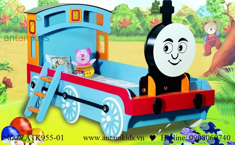 Giường ngủ hình xe Thomas ATK955 cho bé | AnTamkids.vn