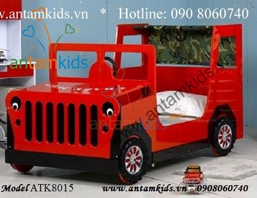 Giường xe Ô tô JEEP cho bé trai, Giường ngủ trẻ em hình ô tô sành điệu