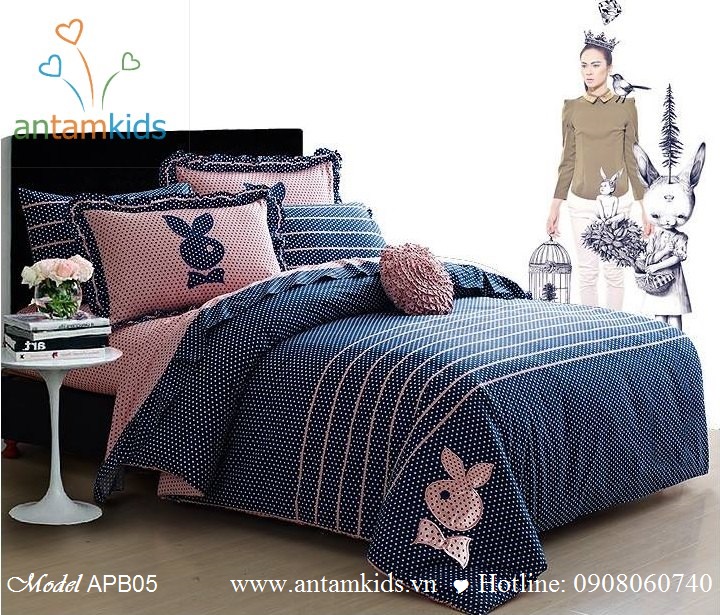 Bộ Mền Drap gối Playboy chấm bi đa sắc màu cực Kute sành điệu cho bộ sưu tập Thu đông 2013 Chăn ga gối của gia đình mình thêm đa dạng sắc màu, sang trọng, vui mắt & quyến rũ 