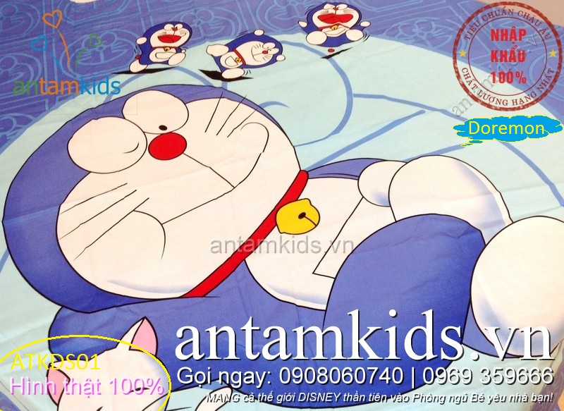 Bộ Chăn ga gối DoremonNhật Bản đẹp hơn Sông Hồng cho trẻ em