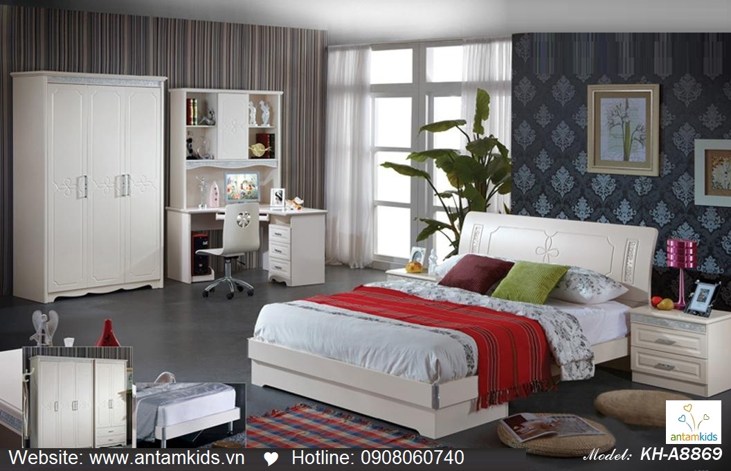 Phòng ngủ KH-A8869, noi that phong ngu, phong cuoi dep, phong ngu han quoc
