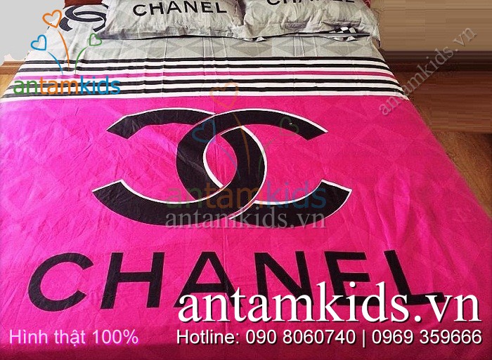 Chăn mền ga drap Chanel Hồng xám quyến rũ sang trọng cao cáp - AnTamKids.vn