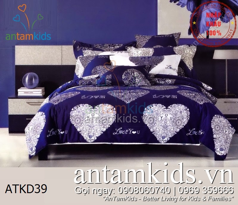 Chăn ga gối Hàn Quốc, Drap mền cotton lụa cap cấp nhập khẩu AnTamKidsvn