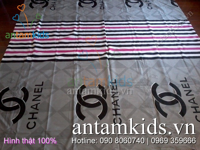 Chăn mền ga drap Chanel Hồng xám quyến rũ sang trọng cao cáp - AnTamKids.vn