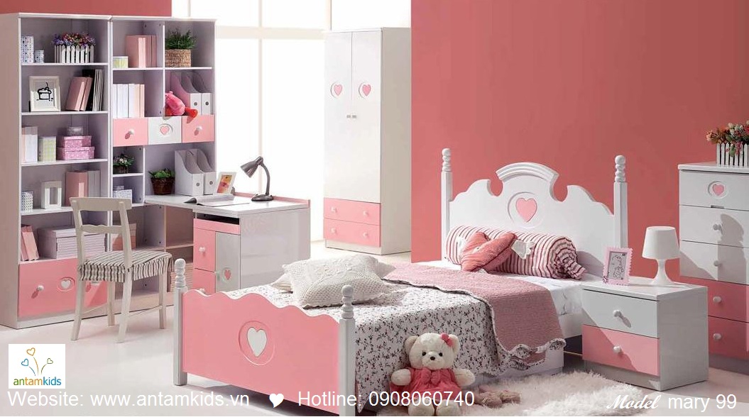 Phòng ngủ cho bé Mary 99 đẹp thiên thần, màu hồng cho bé gái| PHONG TRE EM ANTAMKIDS