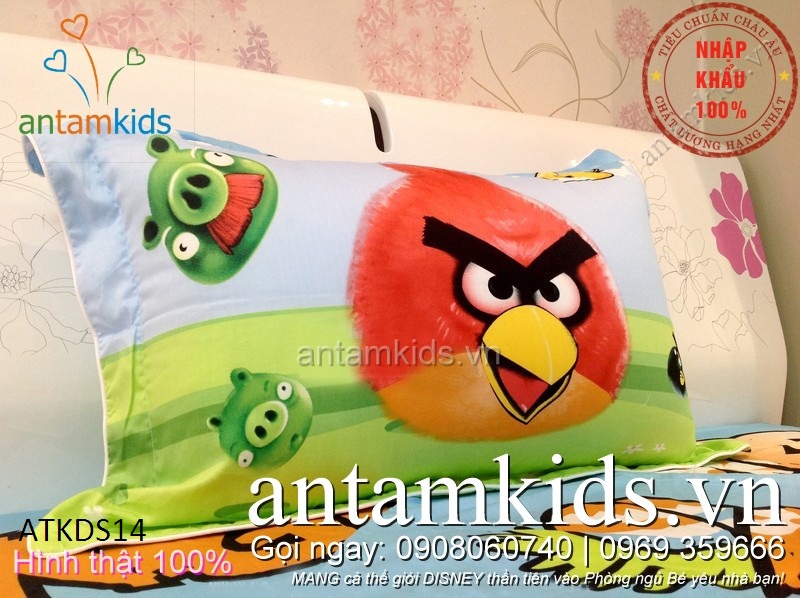 Bộ chăn ga gối Angry Birds ngộ nghĩnh siêu đáng yêu cho trẻ em - antamkidsvn