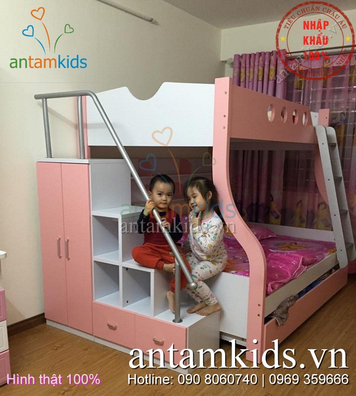 Giuong 3 tang tre em dep danh cho be trai be gai antamkids