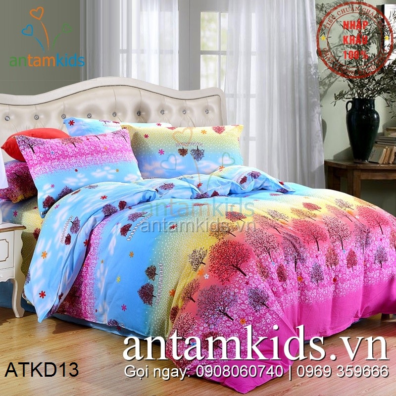 Chăn ga gối Hàn Quốc, Drap mền cotton lụa cap cấp nhập khẩu AnTamKidsvn