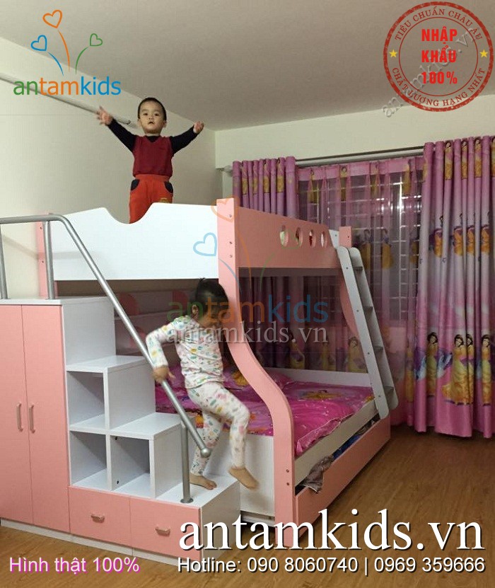 Giuong 3 tang tre em dep danh cho be trai be gai antamkids