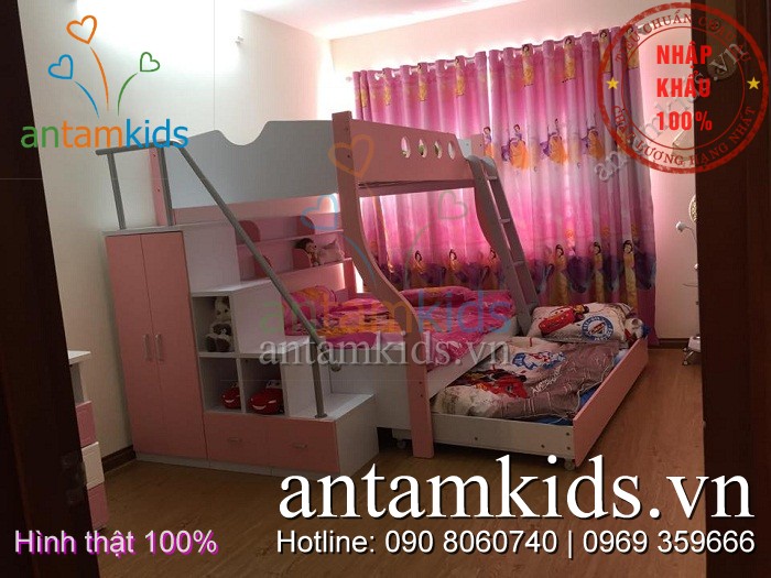 Giuong 3 tang tre em dep danh cho be trai be gai antamkids