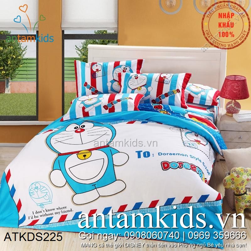 Chăn ga gối Doremon xịn, Chăn ga gối đệm Doremon trẻ em, Chăn ga gối hoạt hình Doremon, Chăn mền hình Doremon, Drap giường Doremon, Ra nệm Doremon cho bé yêu