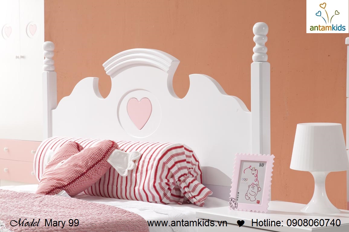 Phòng ngủ cho bé Mary 99, màu hồng cho bé gái - AnTamKids.vn