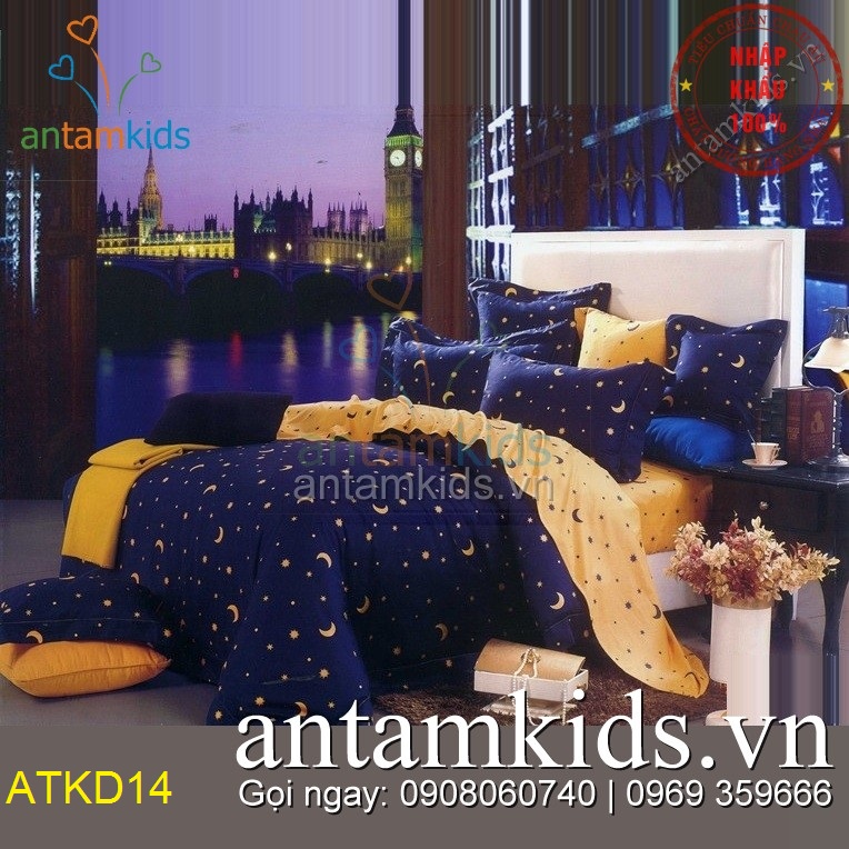 Chăn ga gối Hàn Quốc, Drap mền cotton lụa cap cấp nhập khẩu AnTamKidsvn