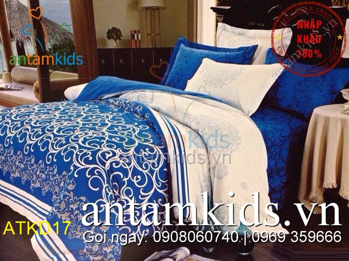 Chăn ga gối Hàn Quốc, Drap mền cotton lụa cap cấp nhập khẩu AnTamKidsvn