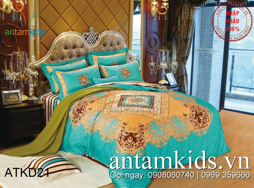Chăn ga gối Hàn Quốc, Drap mền cotton lụa cap cấp nhập khẩu AnTamKidsvn
