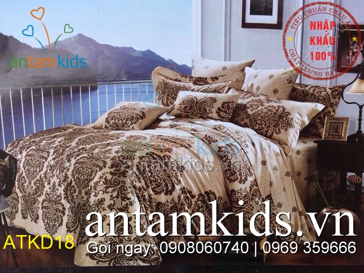 Chăn ga gối Hàn Quốc, Drap mền cotton lụa cap cấp nhập khẩu AnTamKidsvn