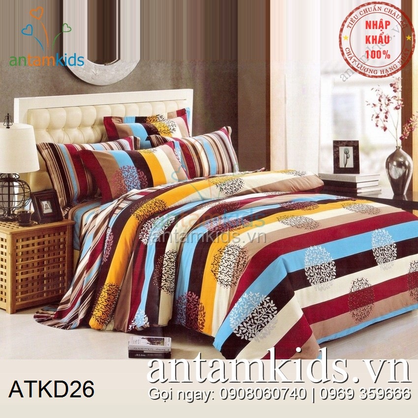Chăn ga gối Hàn Quốc, Drap mền cotton lụa cap cấp nhập khẩu AnTamKidsvn