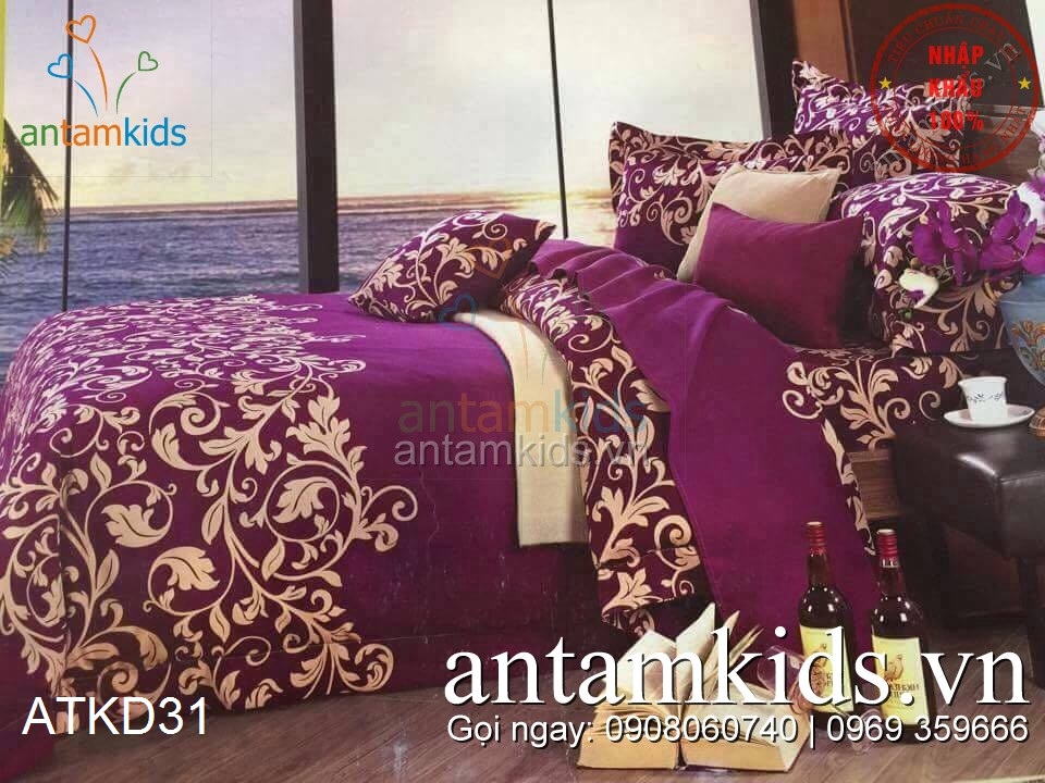 Chăn ga gối Hàn Quốc, Drap mền cotton lụa cap cấp nhập khẩu AnTamKidsvn