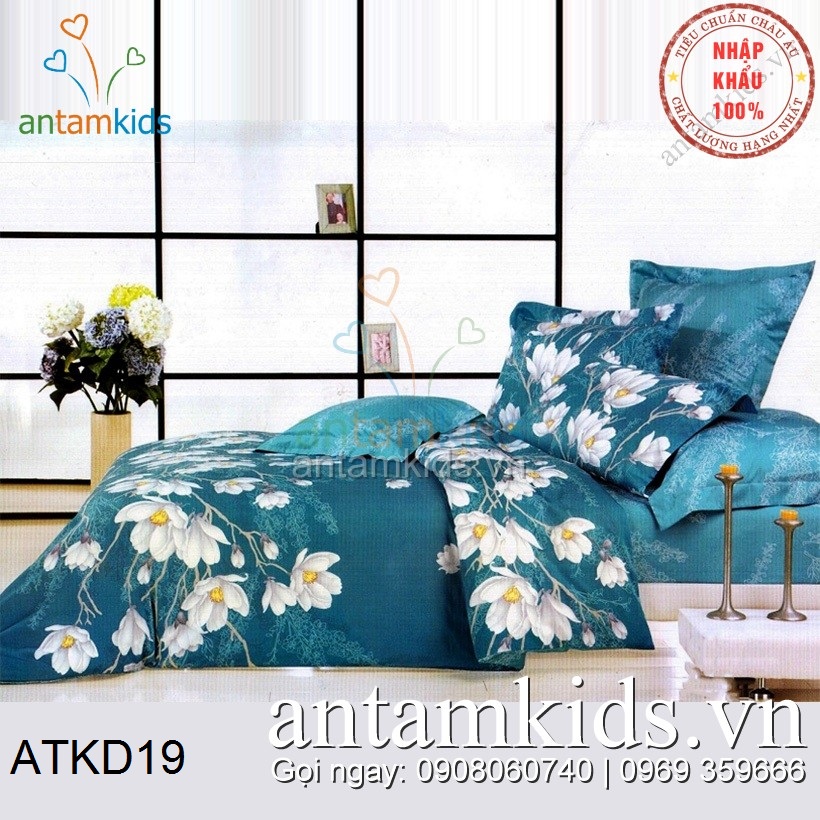 Chăn ga gối Hàn Quốc, Drap mền cotton lụa cap cấp nhập khẩu AnTamKidsvn