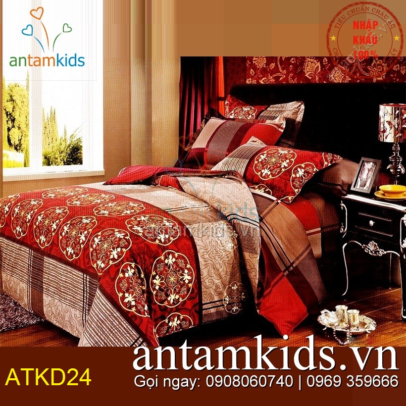 Chăn ga gối Hàn Quốc, Drap mền cotton lụa cap cấp nhập khẩu AnTamKidsvn