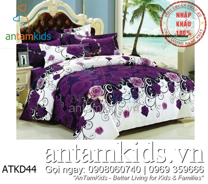 Chăn ga gối Hàn Quốc, Drap mền cotton lụa cap cấp nhập khẩu AnTamKidsvn