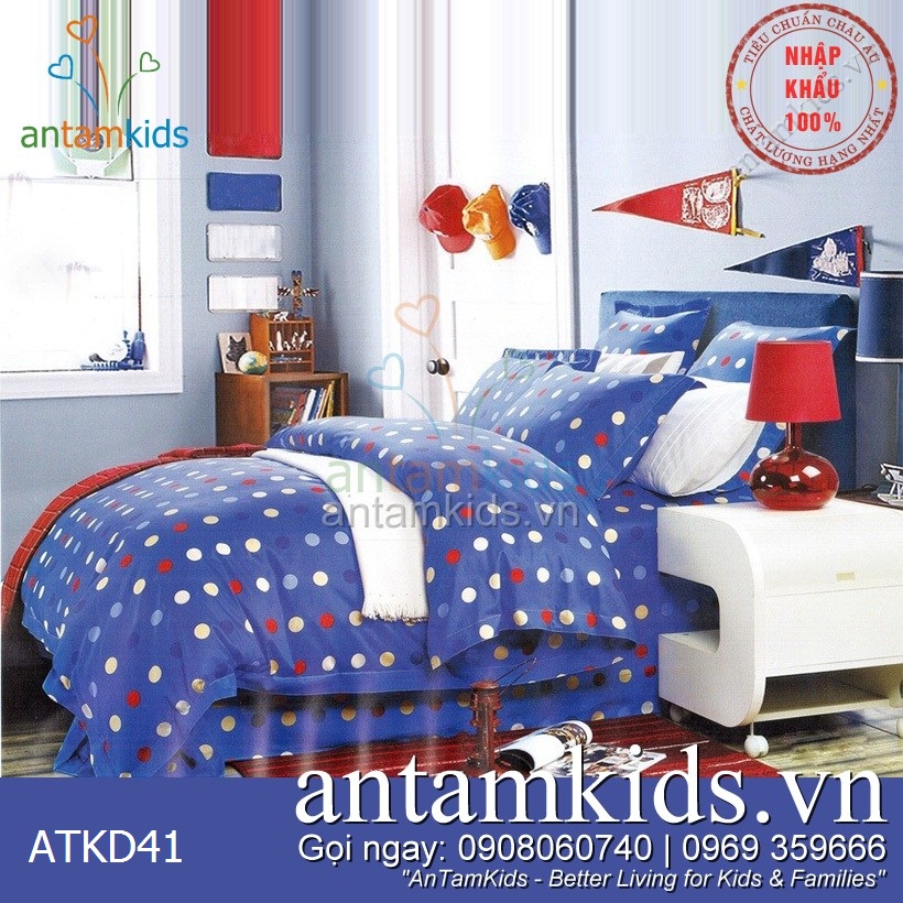 Chăn ga gối Hàn Quốc, Drap mền cotton lụa cap cấp nhập khẩu AnTamKidsvn