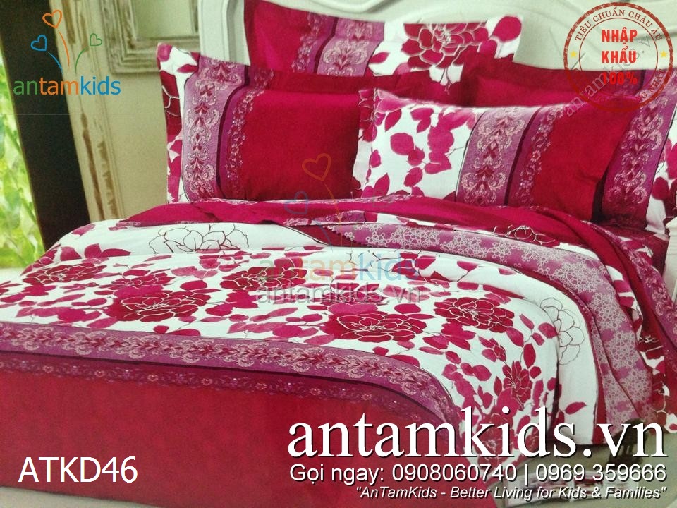 Chăn ga gối Hàn Quốc, Drap mền cotton lụa cap cấp nhập khẩu AnTamKidsvn
