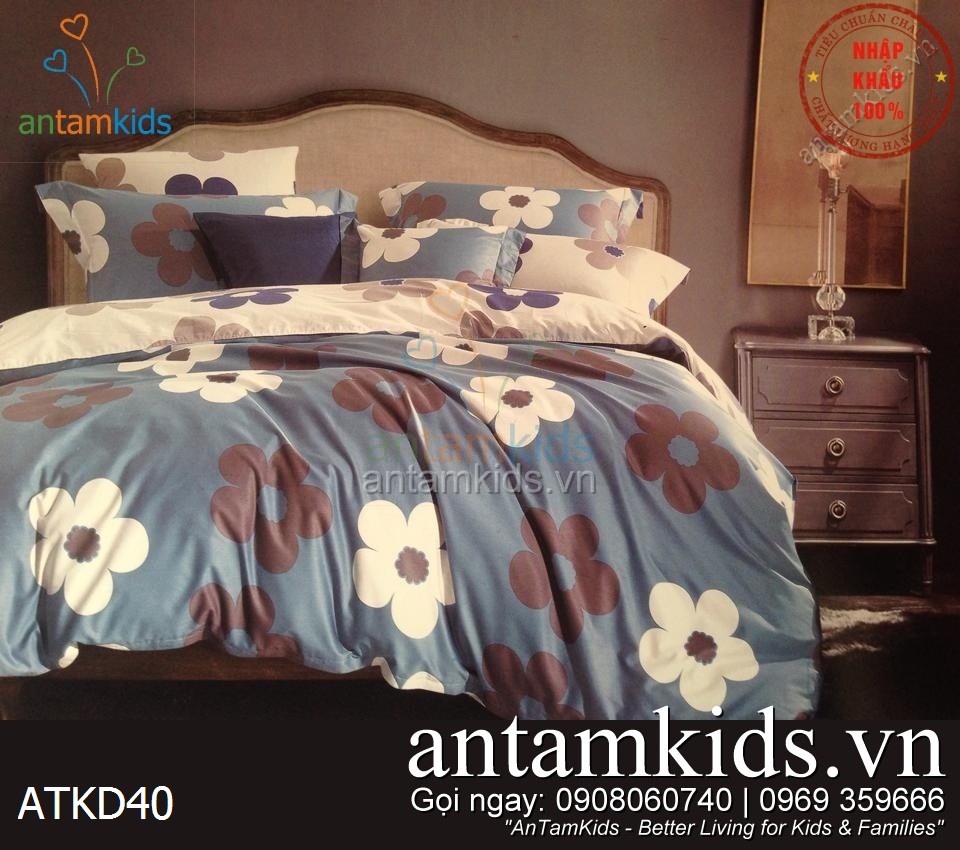 Chăn ga gối Hàn Quốc, Drap mền cotton lụa cap cấp nhập khẩu AnTamKidsvn