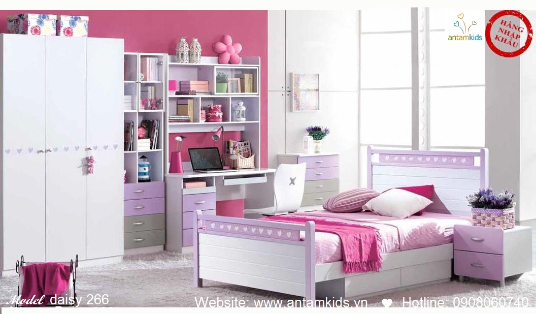 Phòng ngủ cho bé Daisy 266 đẹp thiên thần | PHONG TRE EM ANTAMKIDS