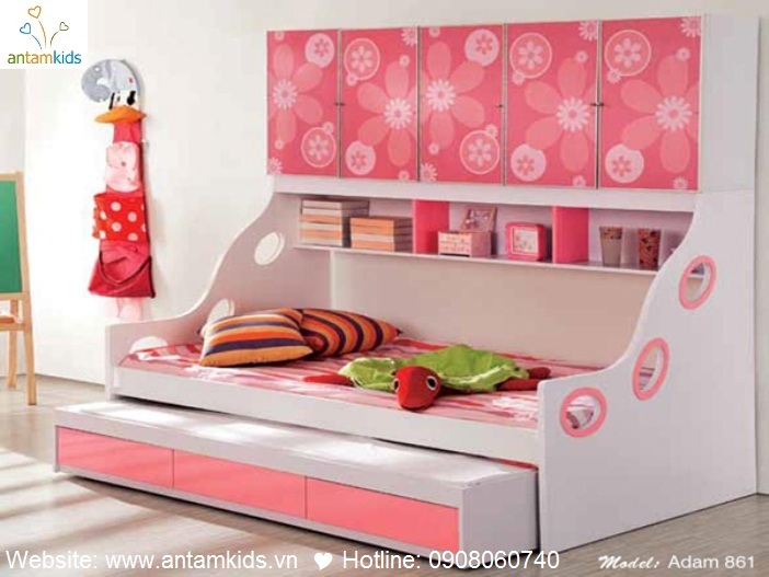 Giường tầng cho bé Adam 861 - GIÁ ưu đãi TỐT NHẤT thị trường | ANTAMKIDS.VN, MAU HONG XINH DEP, HA NOI, TP. HCM