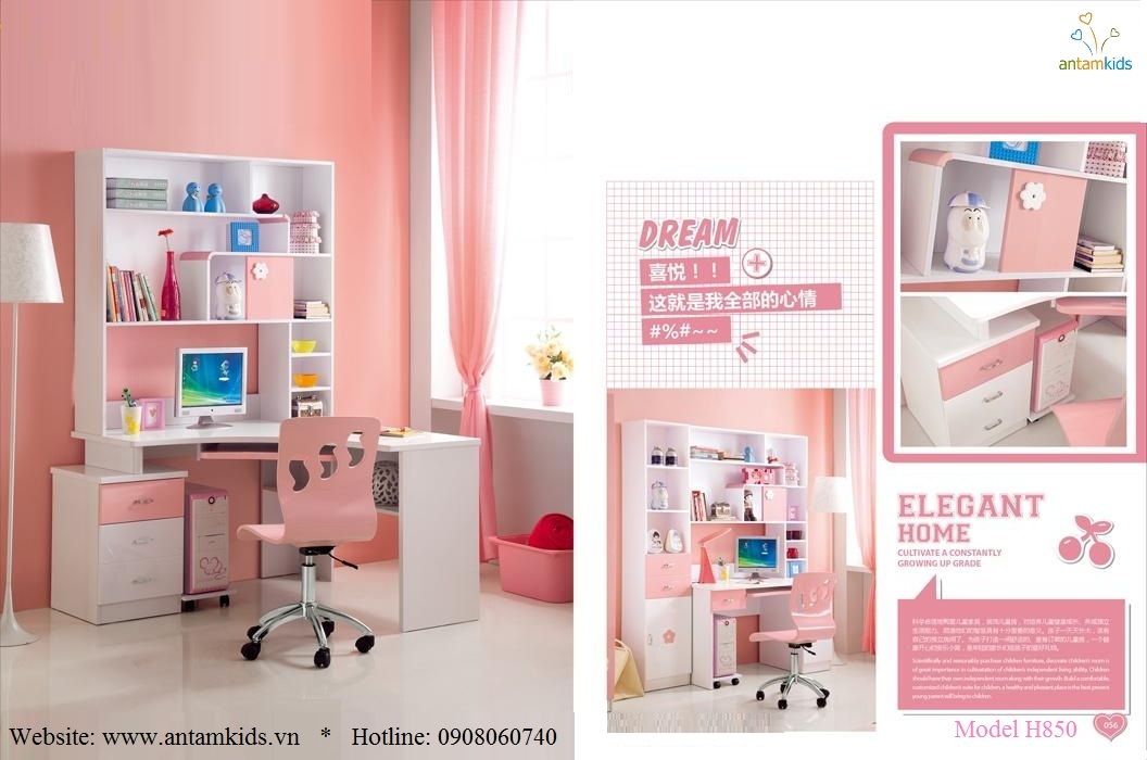 Phòng ngủ trẻ em H850 xinh xắn giá cực tốt| Noi That Tre Em AnTamKids
