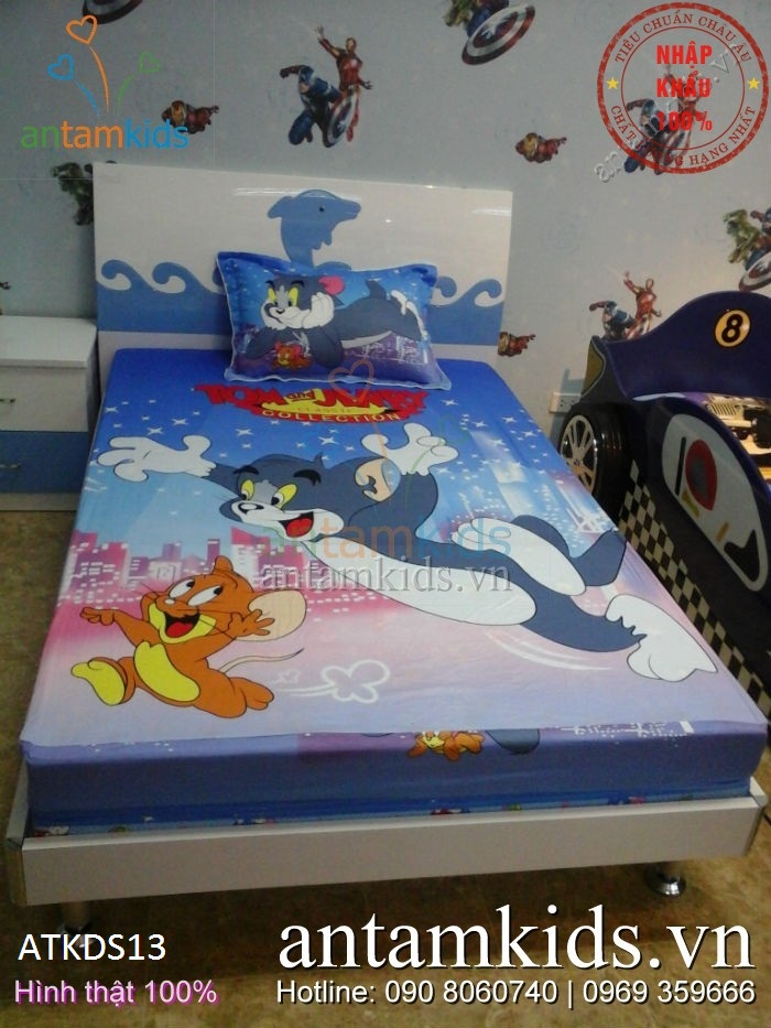 Chăn ga gối trẻ em hoạt hình Tom & Jerry ngộ nghĩnh cho bé trai bé gái